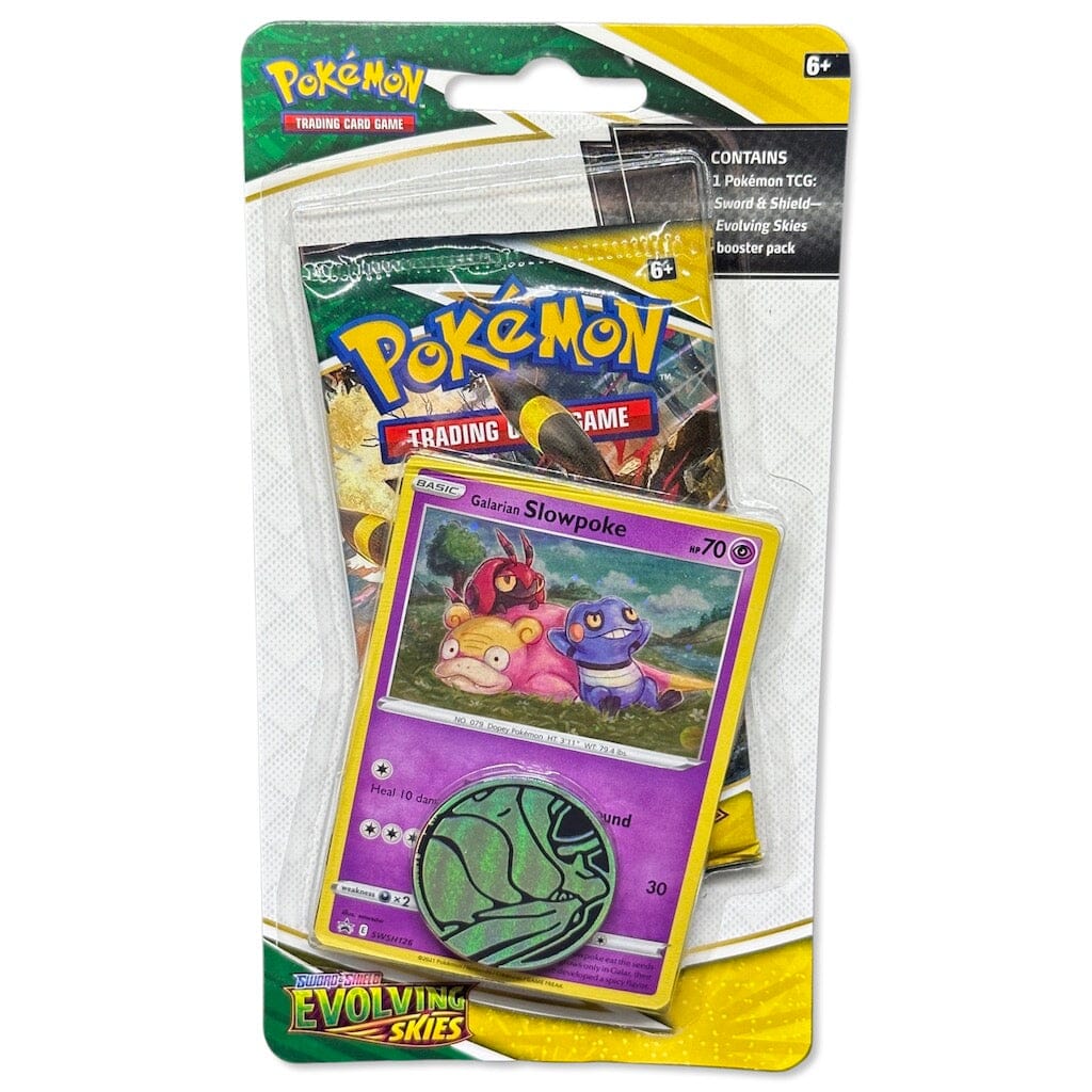 Galarian Slowpoke Checklane Blister Pack from Evolving Skies Pokémon card set